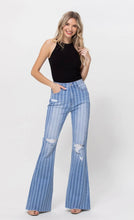 Load image into Gallery viewer, Cello Jeans Stripe High Rise Super Flare